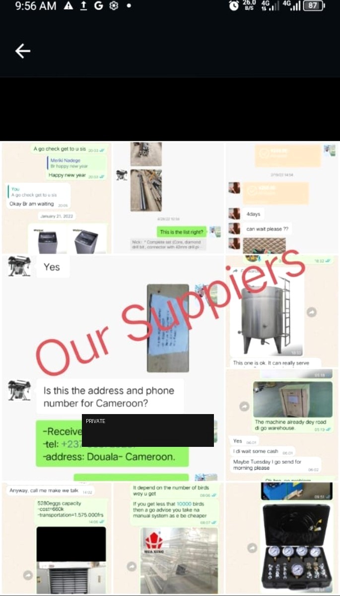 Supplier quotation and pricing discussion for equipment