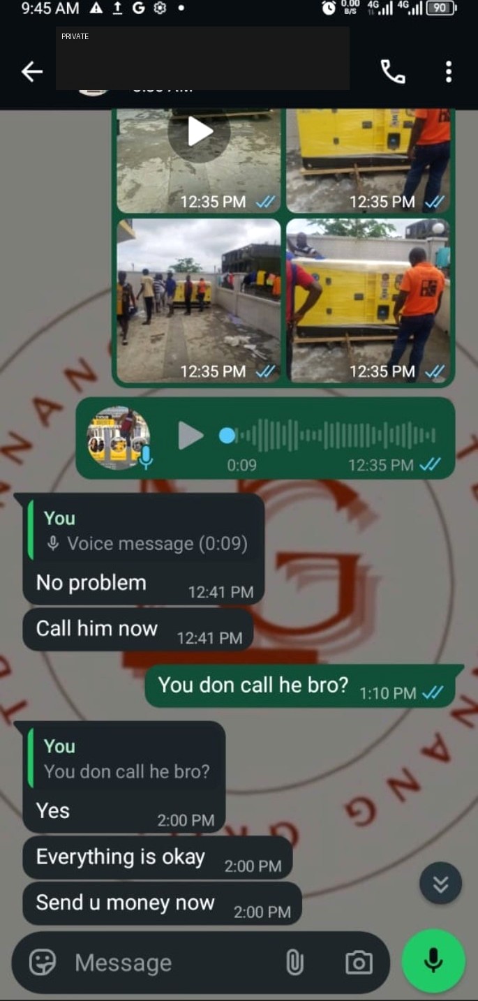 Generator offloading and delivery coordination messages